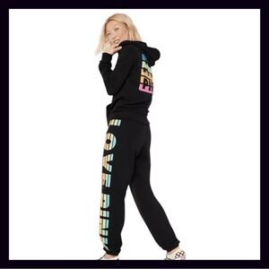 Victoria’s Secret PINK Glitter Rainbow Tropical Shine Matching Set Size Large